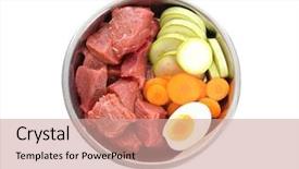  Presentation with healthy indian food - Audience pleasing PPT layouts consisting of foods raw - healthy dog food isolated backdrop and a coral colored foreground