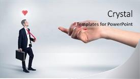  Presentation with loving hearts love heart candy - Presentation enhanced with foolish blind businessman in love background and a sky blue colored foreground