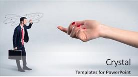  Presentation with love for existence - Slide deck consisting of foolish blind businessman in love background and a sky blue colored foreground