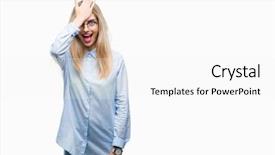  Presentation with memory - PPT layouts featuring foolish manager - young beautiful blonde business woman background and a white colored foreground
