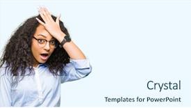  Presentation with curly hair - PPT layouts having foolish manager - young beautiful business girl background and a  colored foreground