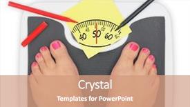  Presentation with diabetic foot - Slide deck having diabetic foot - woman' s feet on bathroom background and a coral colored foreground