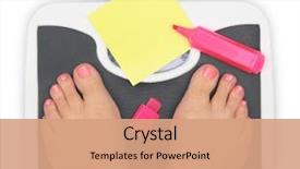  Presentation with notepaper - Audience pleasing presentation theme consisting of diabetic foot - woman' s feet on bathroom backdrop and a coral colored foreground