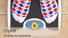  Presentation with diet - PPT theme with diabetic foot - woman's feet on bathroom scale background and a lemonade colored foreground