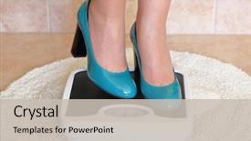  Presentation with feet - PPT layouts enhanced with diabetic foot - woman's feet in high heels background and a soft green colored foreground
