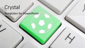  Presentation with pickle ball - Presentation theme featuring foot ball key on keyboard background and a  colored foreground