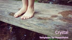  Presentation with kid feet - Amazing presentation theme having foot children - kids feet standing backdrop and a wine colored foreground