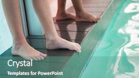  Presentation with cost center - Beautiful presentation theme featuring foot children - little boys standing backdrop and a seafoam green colored foreground