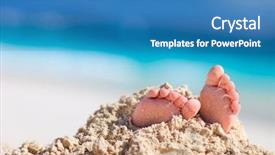  Presentation with silica sand industry - Presentation enhanced with foot children - little girl feet covered background and a teal colored foreground