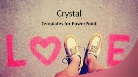  Presentation with vintage letter - Colorful presentation theme enhanced with foot heart - two feet making a sign backdrop and a soft green colored foreground