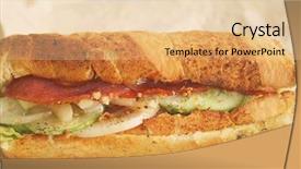  Presentation with sandwich - Colorful theme enhanced with foot long subway sandwich ready backdrop and a lemonade colored foreground