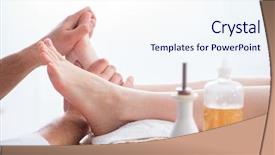  Presentation with medical spa - Cool new slide set with foot massage in medical spa backdrop and a sky blue colored foreground