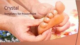  Presentation with foot massage - Beautiful PPT layouts featuring close up exotic red flowers in summer park note shallow depth of field backdrop and a violet colored foreground