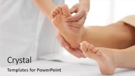  Presentation with foot massage - Amazing PPT layouts having foot massage in spa salon backdrop and a  colored foreground