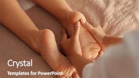  Presentation with foot massage - Slides with foot massage in spa salon background and a  colored foreground