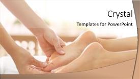  Presentation with foot massage - Beautiful presentation featuring foot massage in spa salon backdrop and a white colored foreground