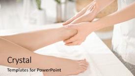  Presentation with foot massage - Slides featuring foot massage in spa salon background and a lemonade colored foreground