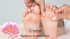  Presentation with foot massage - Presentation theme having foot massage in the spa background and a lemonade colored foreground