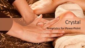 Presentation with foot massage - Slide deck with foot massage technique background and a coral colored foreground