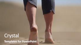  Presentation with foot muscles - Audience pleasing PPT layouts consisting of foot muscles - bare feet of young woman backdrop and a coral colored foreground