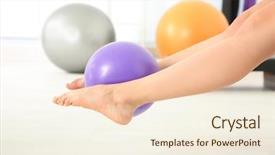  Presentation with exercise kids kid doing fitness - Amazing PPT layouts having foot muscles - feet of woman doing exercises backdrop and a cream colored foreground