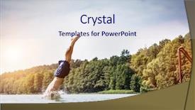  Presentation with lake - Amazing slide set having foot muscles - young man diving backdrop and a lemonade colored foreground