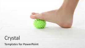  Presentation with stress management cartoon - Amazing presentation theme having foot of man doing exercises backdrop and a white colored foreground