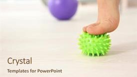  Presentation with about stress - Audience pleasing slide set consisting of foot of woman doing exercises backdrop and a cream colored foreground