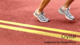  Presentation with road yellow - Amazing theme having foot pain - man running on road low backdrop and a red colored foreground