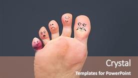  Presentation with problem statement problems and solutions - Amazing PPT theme having foot problems backdrop and a coral colored foreground