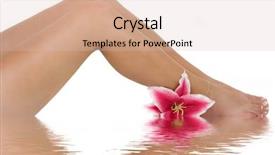  Presentation with lily flower - Cool new presentation design with foot reflexology - beautiful legs with a pink backdrop and a lemonade colored foreground