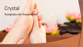  Presentation with reflexology foot massage spa foot - Slide deck with foot reflexology - feet receiving a massage background and a lemonade colored foreground