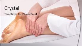  Presentation with health - Beautiful slide deck featuring foot reflexology - massage of female leg health backdrop and a lemonade colored foreground