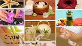  Presentation with aromatherapy massage - Slides featuring foot reflexology - spa treatment with aromatherapy pedicure background and a yellow colored foreground