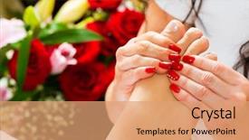  Presentation with reflexology foot massage spa foot - Cool new presentation theme with foot reflexology - woman receiving feet massage backdrop and a coral colored foreground