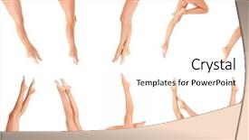  Presentation with female pelvic anatomy - Slides featuring foot steps - female legs isolated background and a cream colored foreground