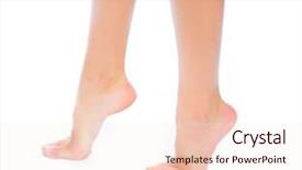  Presentation with steps - Presentation theme consisting of foot steps - toes background and a sky blue colored foreground