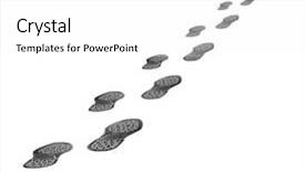 Presentation with tracks - Colorful presentation design enhanced with foot steps - tracks of shoes isolated backdrop and a white colored foreground