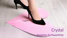  Presentation with stepping - Beautiful slide deck featuring foot stomping - woman stepping on broken paper backdrop and a lemonade colored foreground