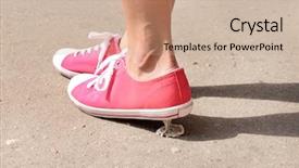  Presentation with chewing gum - Slides featuring foot stuck into chewing gum background and a coral colored foreground