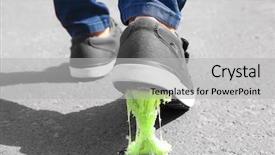  Presentation with chewing gum - Presentation featuring foot stuck into chewing gum background and a light gray colored foreground