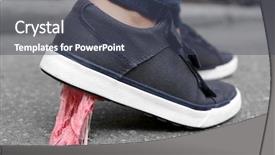 Presentation with chewing gum - Colorful presentation design enhanced with foot stuck into chewing gum backdrop and a dark gray colored foreground