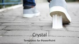  Presentation with stuck - Presentation theme featuring foot stuck into chewing gum background and a  colored foreground