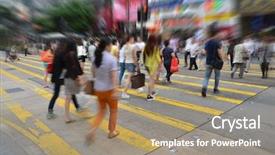  Presentation with pedestrian - Slide deck consisting of vintage photo of marigold flowers growing and blooming in garden beautiful garden flowers background and a violet colored foreground