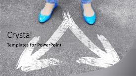  Presentation with road safty - Audience pleasing PPT theme consisting of foot traffic - female feet standing on road backdrop and a light gray colored foreground
