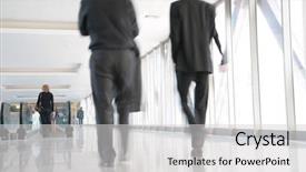  Presentation with moving art blue - Cool new slide deck with foot traffic - moving crowd motion blur backdrop and a  colored foreground