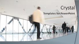  Presentation with crowd - Presentation design consisting of foot traffic - moving crowd motion blur background and a  colored foreground