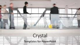  Presentation with moving art blue - Presentation theme consisting of foot traffic - moving crowd motion blur background and a  colored foreground