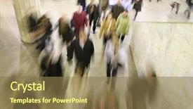  Presentation with crowd - Cool new theme with foot traffic - moving crowd backdrop and a coral colored foreground