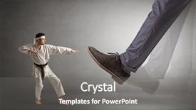  Presentation with orthopedic foot - Theme enhanced with foot treading small young karate background and a  colored foreground